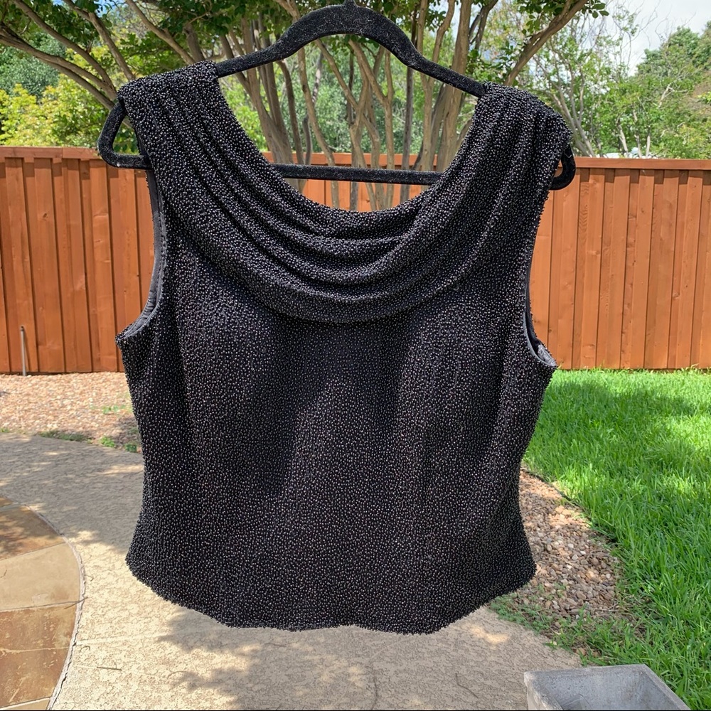 ✨90’S BEADED SWOOP-NECK TOP✨